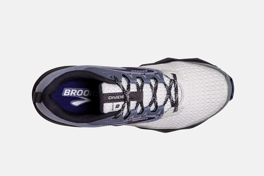 Brooks Running Shoes - Divide 2 Trail Womens - White/Blue - FAJ-913287